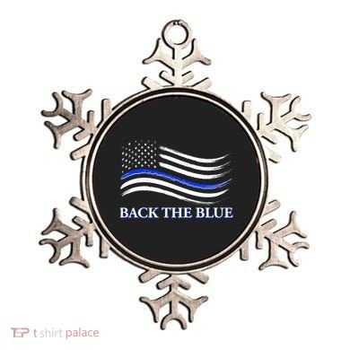 Back The Blue Thin Blue Line USA Flag Ornament