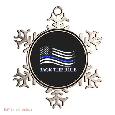 Back The Blue Thin Blue Line USA Flag Ornament