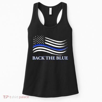 Back The Blue Thin Blue Line USA Flag Women's Tank Top