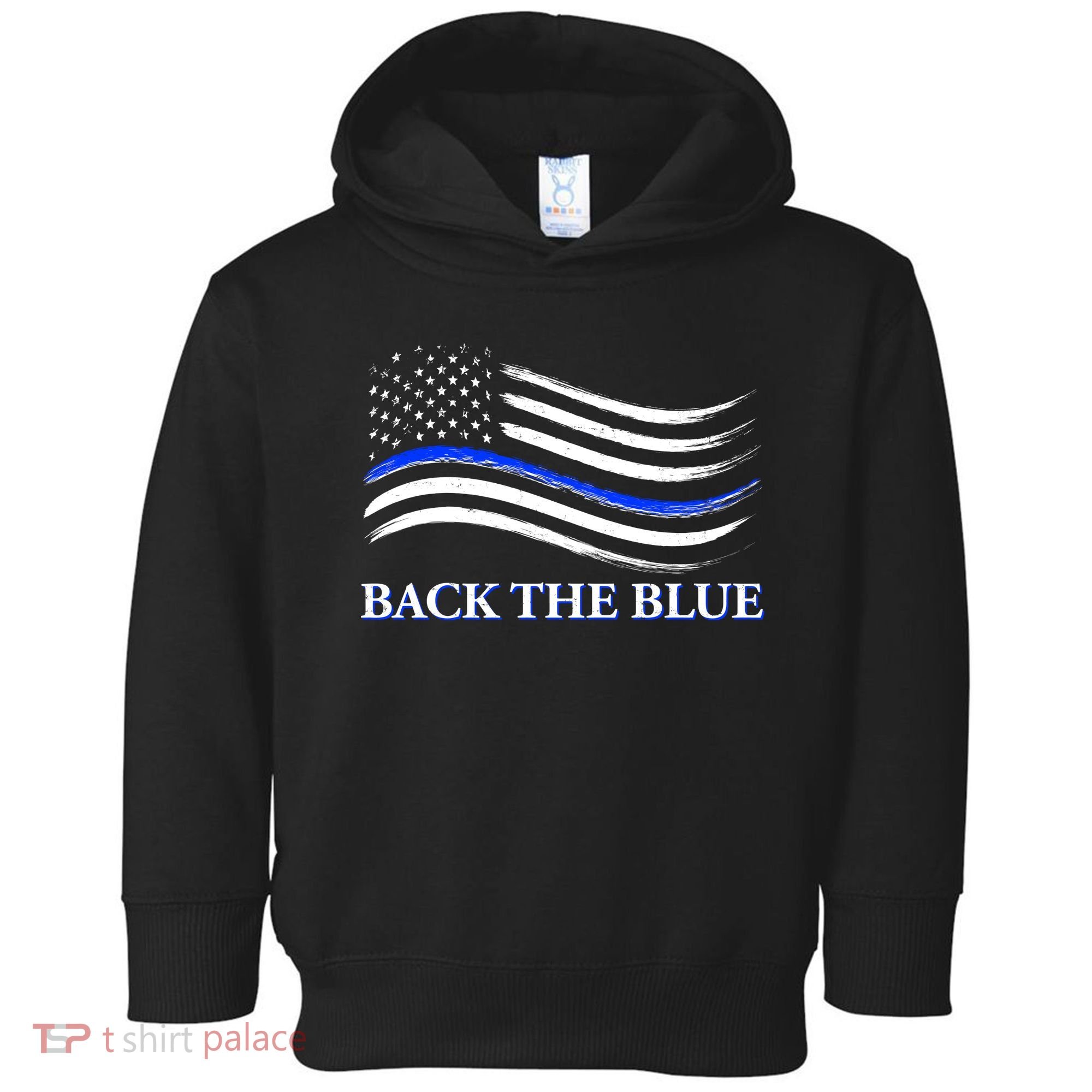Back The Blue Thin Blue Line USA Flag Toddler Hoodie
