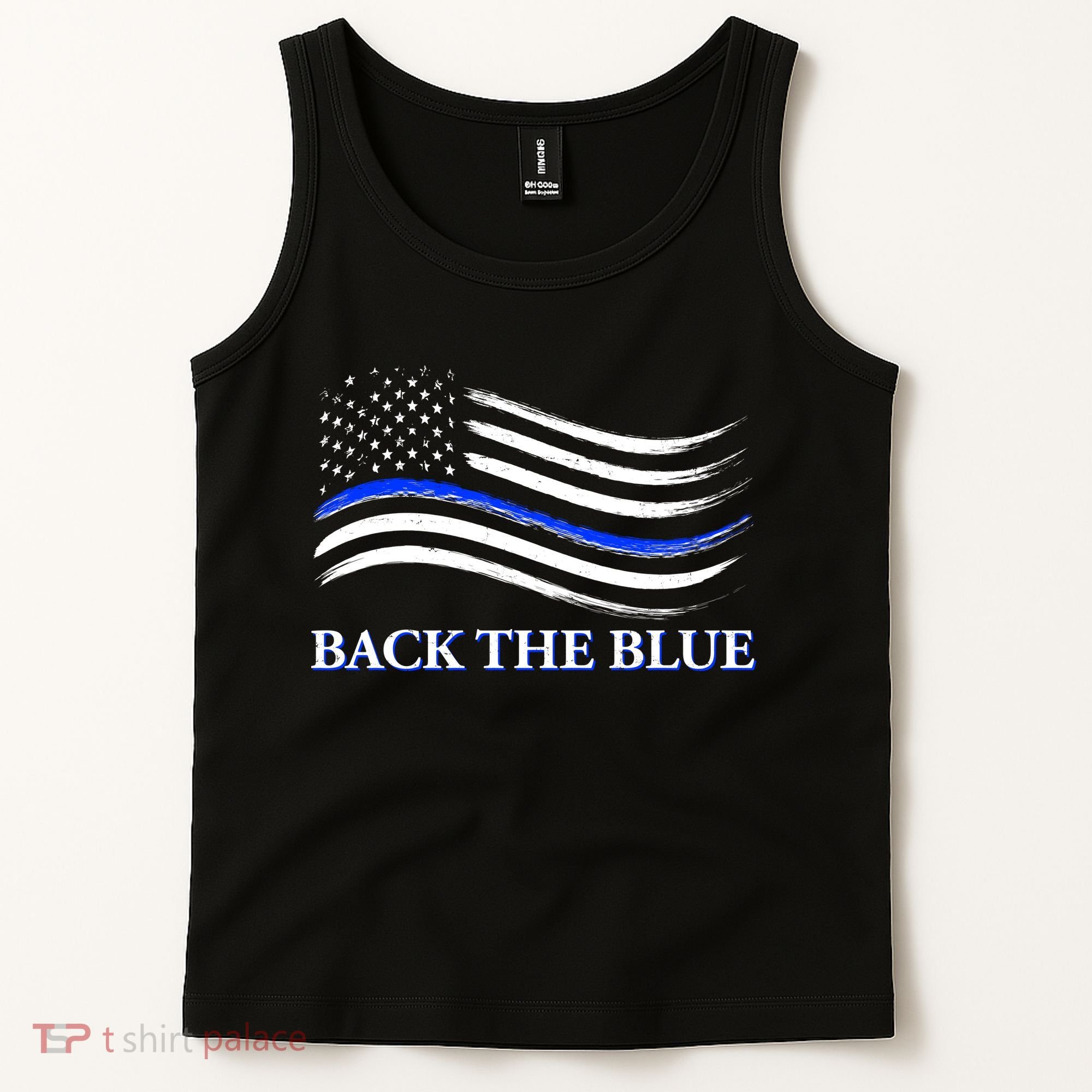 Back The Blue Thin Blue Line USA Flag Tank Top