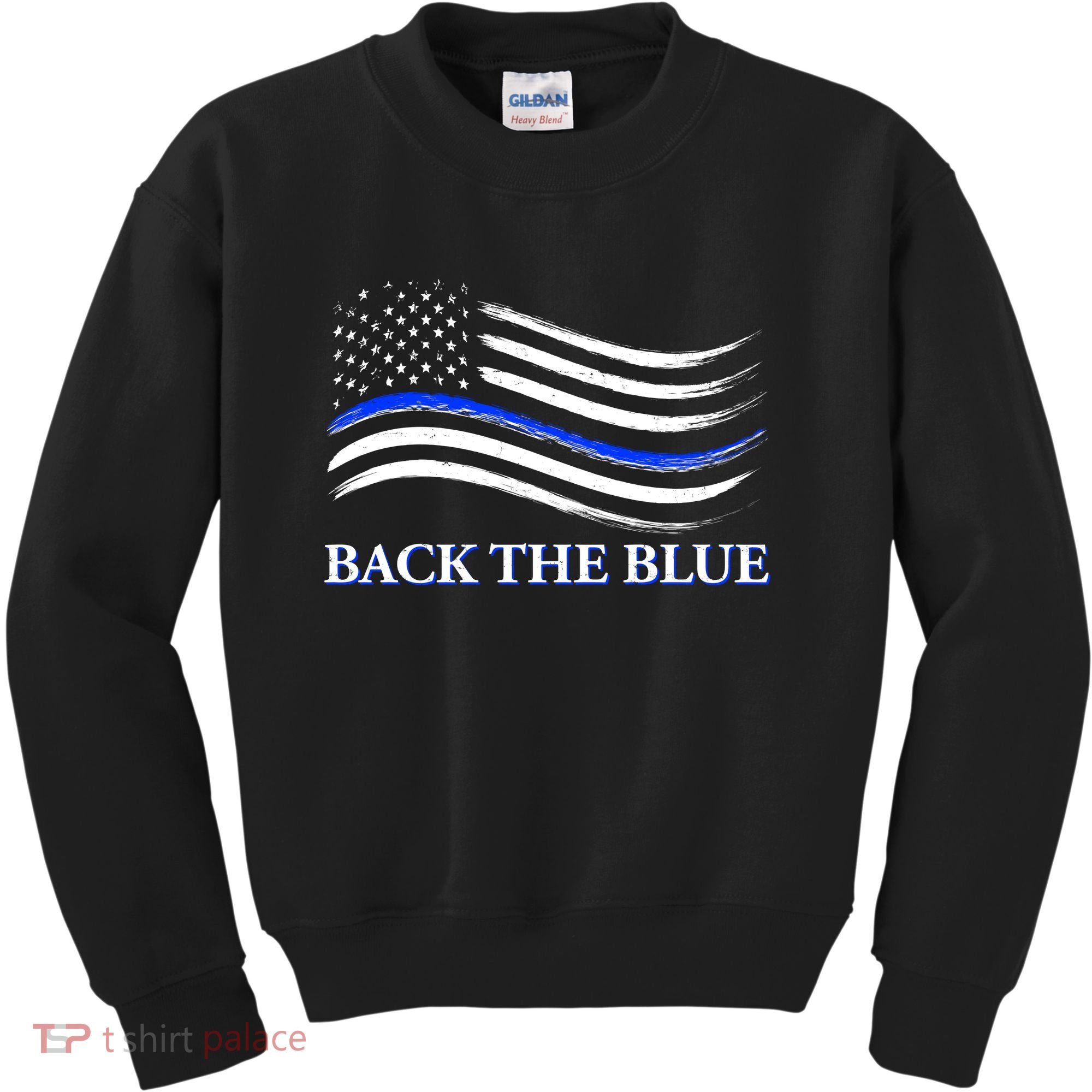 Back The Blue Thin Blue Line USA Flag Kids Sweatshirt