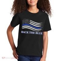 Back The Blue Thin Blue Line USA Flag Kids T-Shirt thumb 2