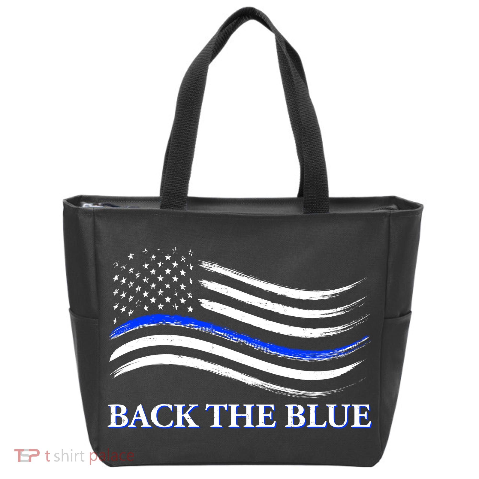 Back The Blue Thin Blue Line USA Flag Tote Bag