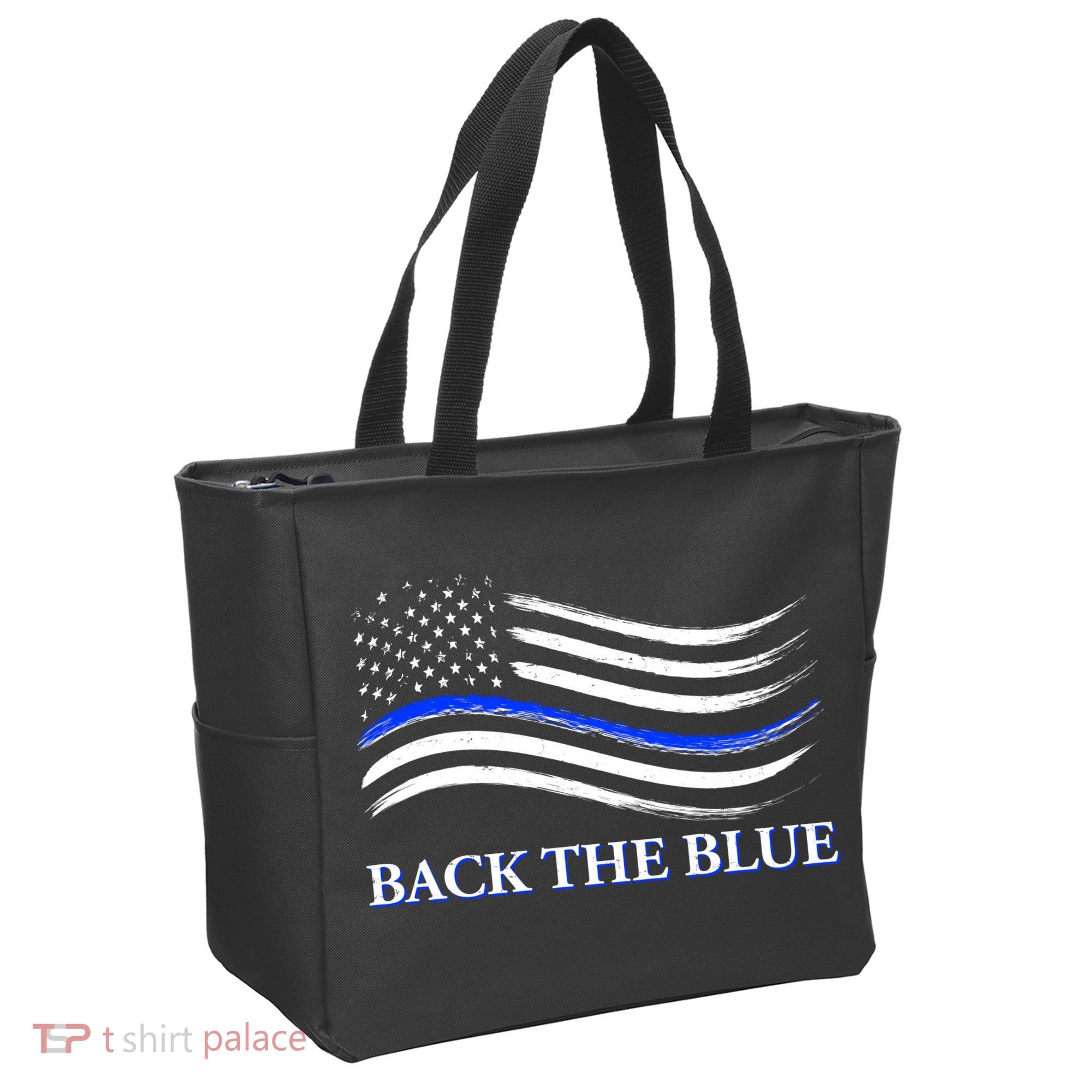 Back The Blue Thin Blue Line USA Flag Tote Bag