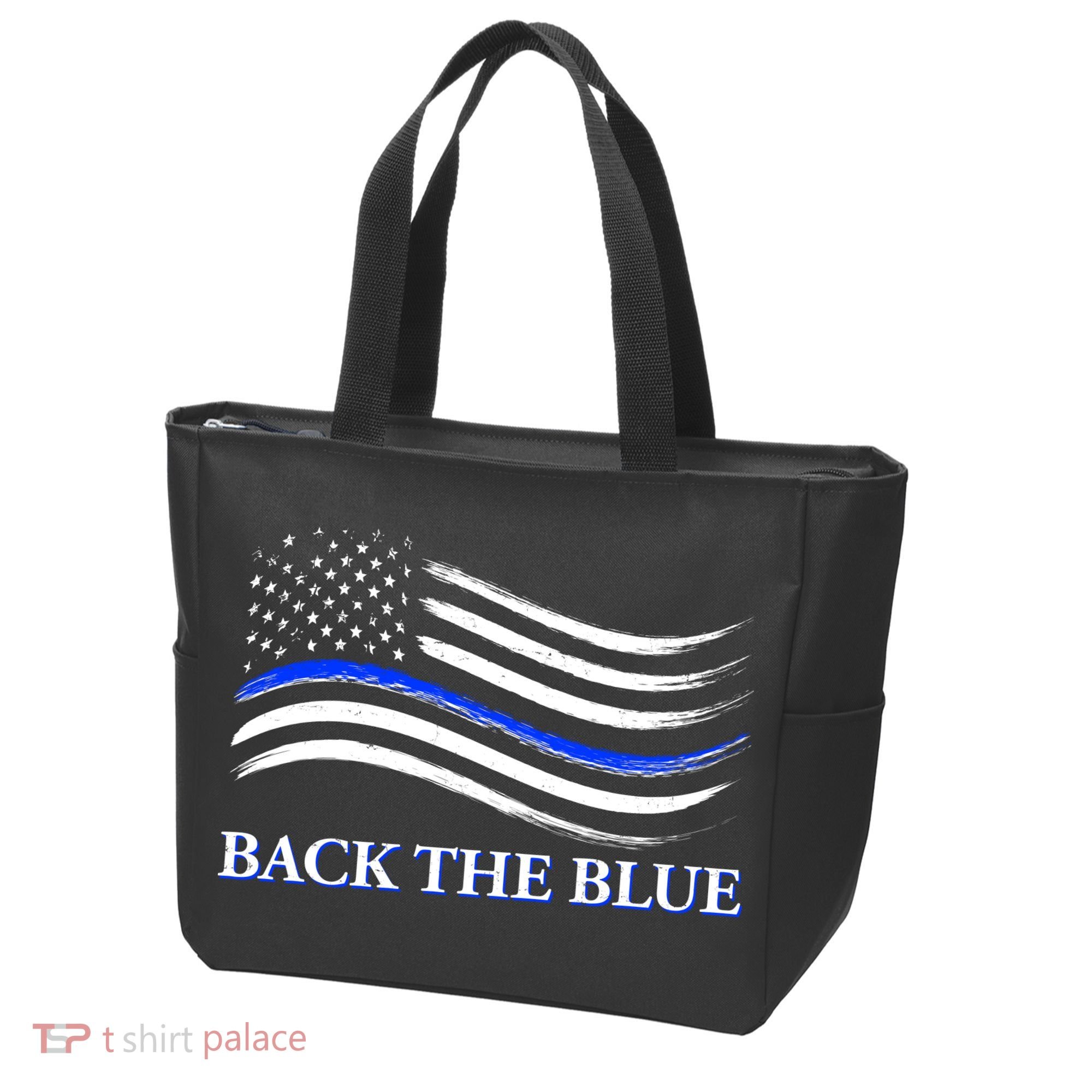 Back The Blue Thin Blue Line USA Flag Tote Bag