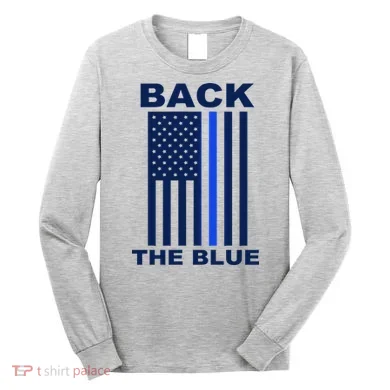Back The Blue US Thin Line Support Cops Long Sleeve Shirt