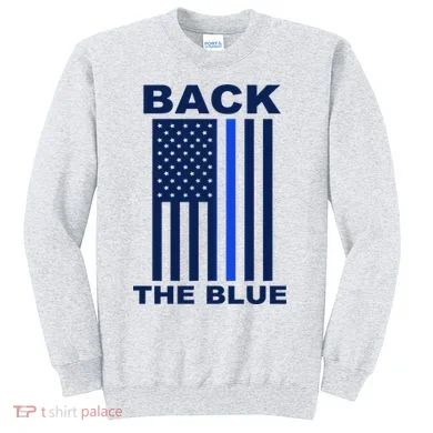 Back The Blue US Thin Line Support Cops Sweatshirt