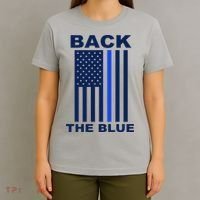 Back The Blue US Thin Line Support Cops T-Shirt thumb 4