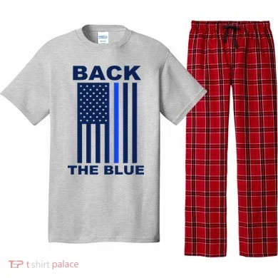 Back The Blue US Thin Line Support Cops Pajama Set