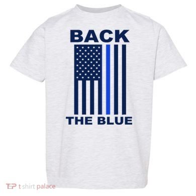 Back The Blue US Thin Line Support Cops Toddler T-Shirt