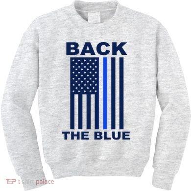 Back The Blue US Thin Line Support Cops Kids Sweatshirt