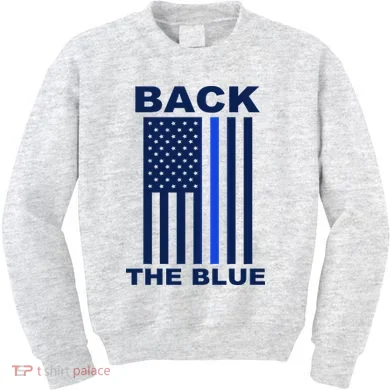 Back The Blue US Thin Line Support Cops Kids Sweatshirt