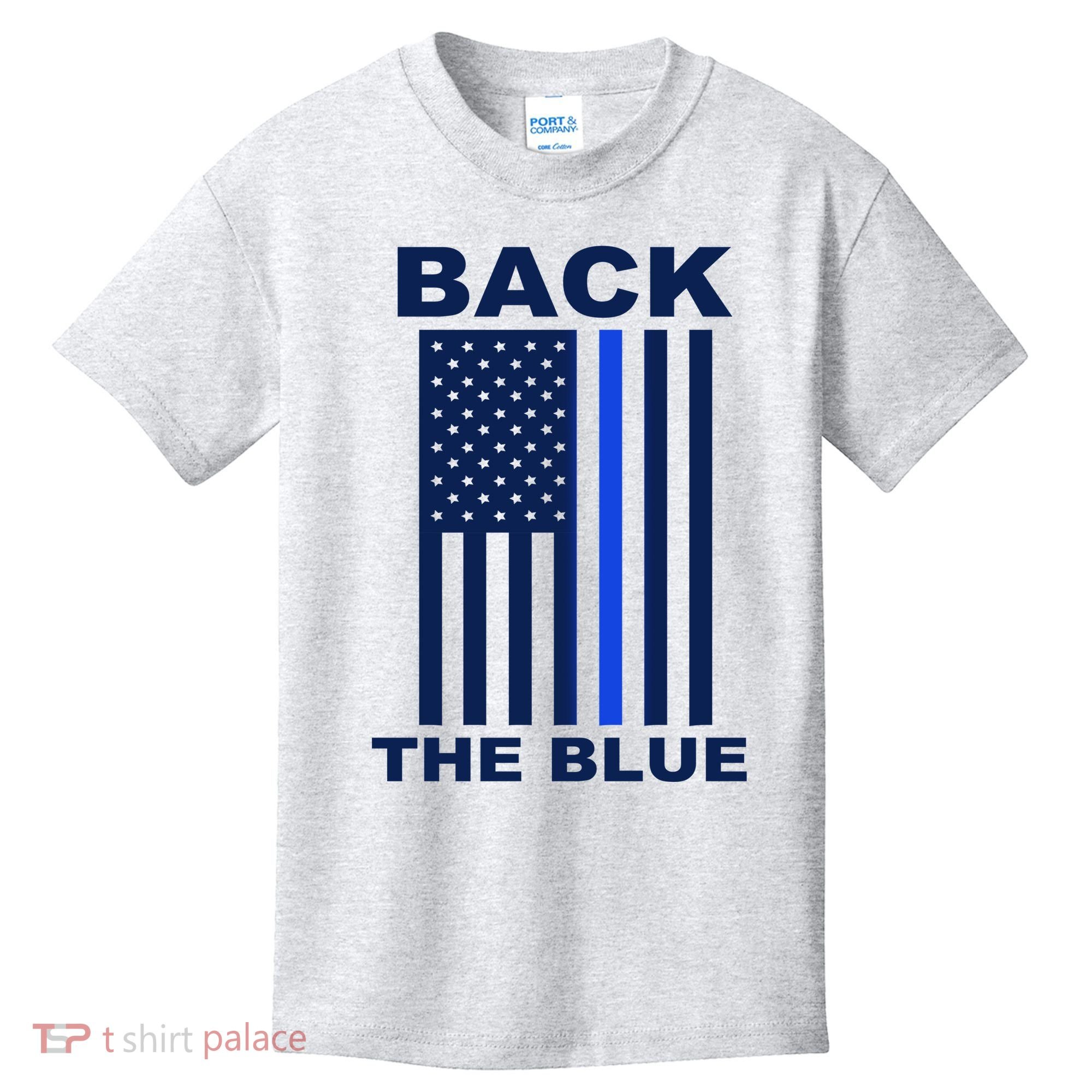 Back The Blue US Thin Line Support Cops Kids T-Shirt