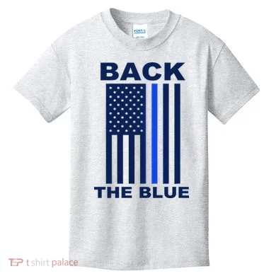 Back The Blue US Thin Line Support Cops Kids T-Shirt