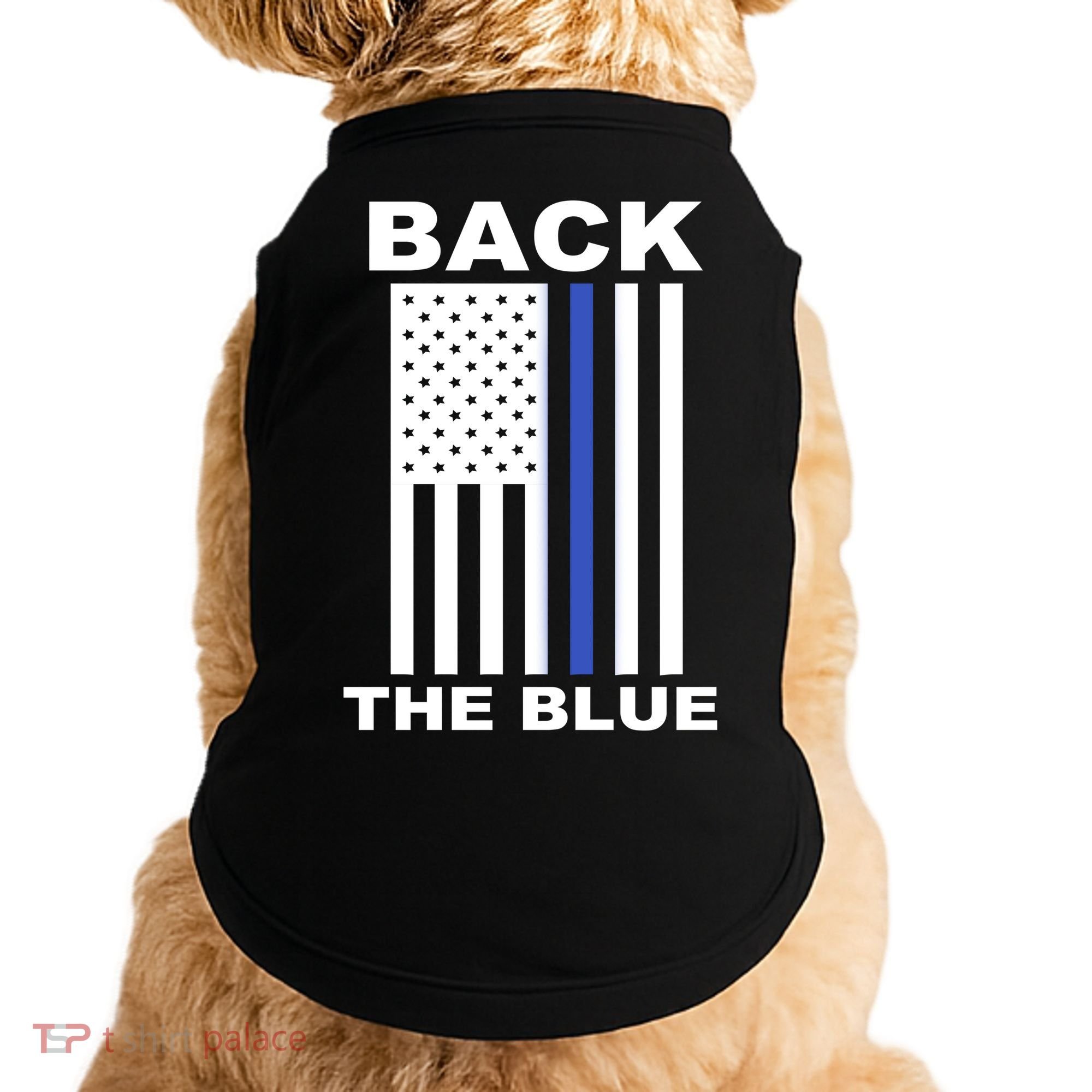 Back The Blue US Thin Line Support Cops Doggie Tank