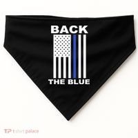 Back The Blue US Thin Line Support Cops USA-Made Doggie Bandana thumb 0