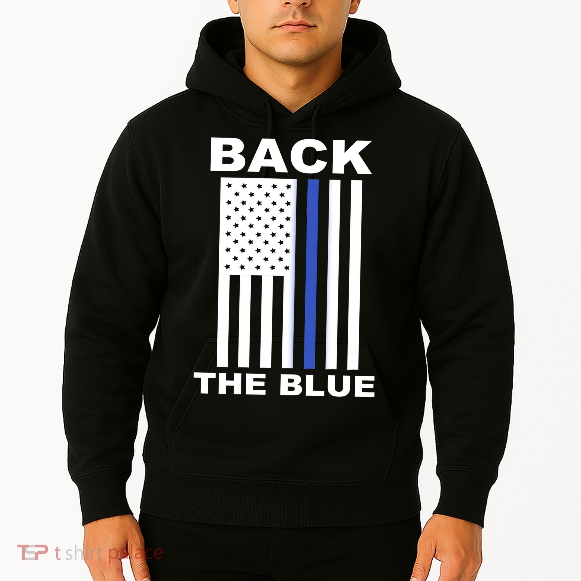 Back The Blue US Thin Line Support Cops Hoodie