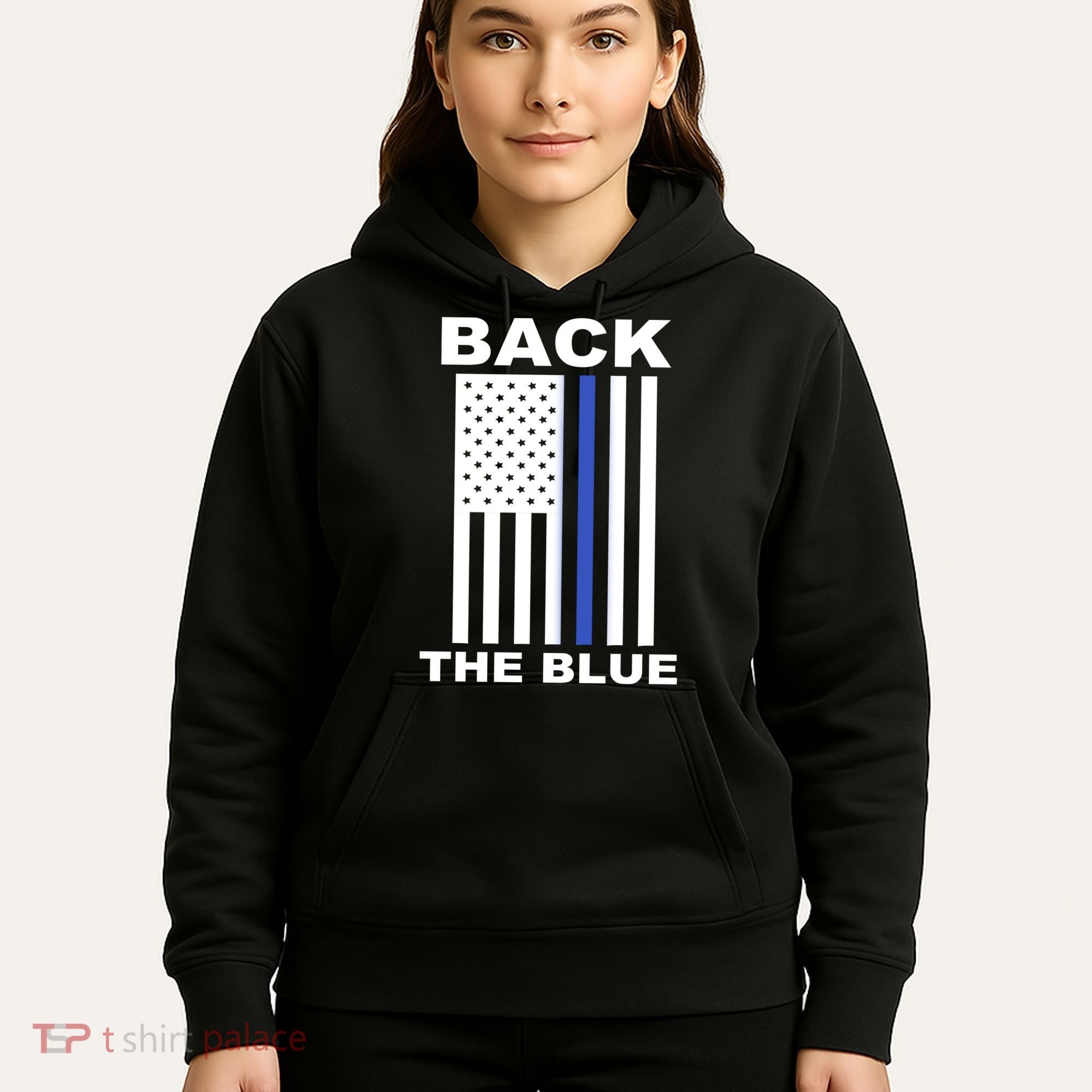 Back The Blue US Thin Line Support Cops Hoodie