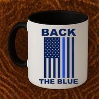 Back The Blue US Thin Line Support Cops Coffee Mug thumb 2