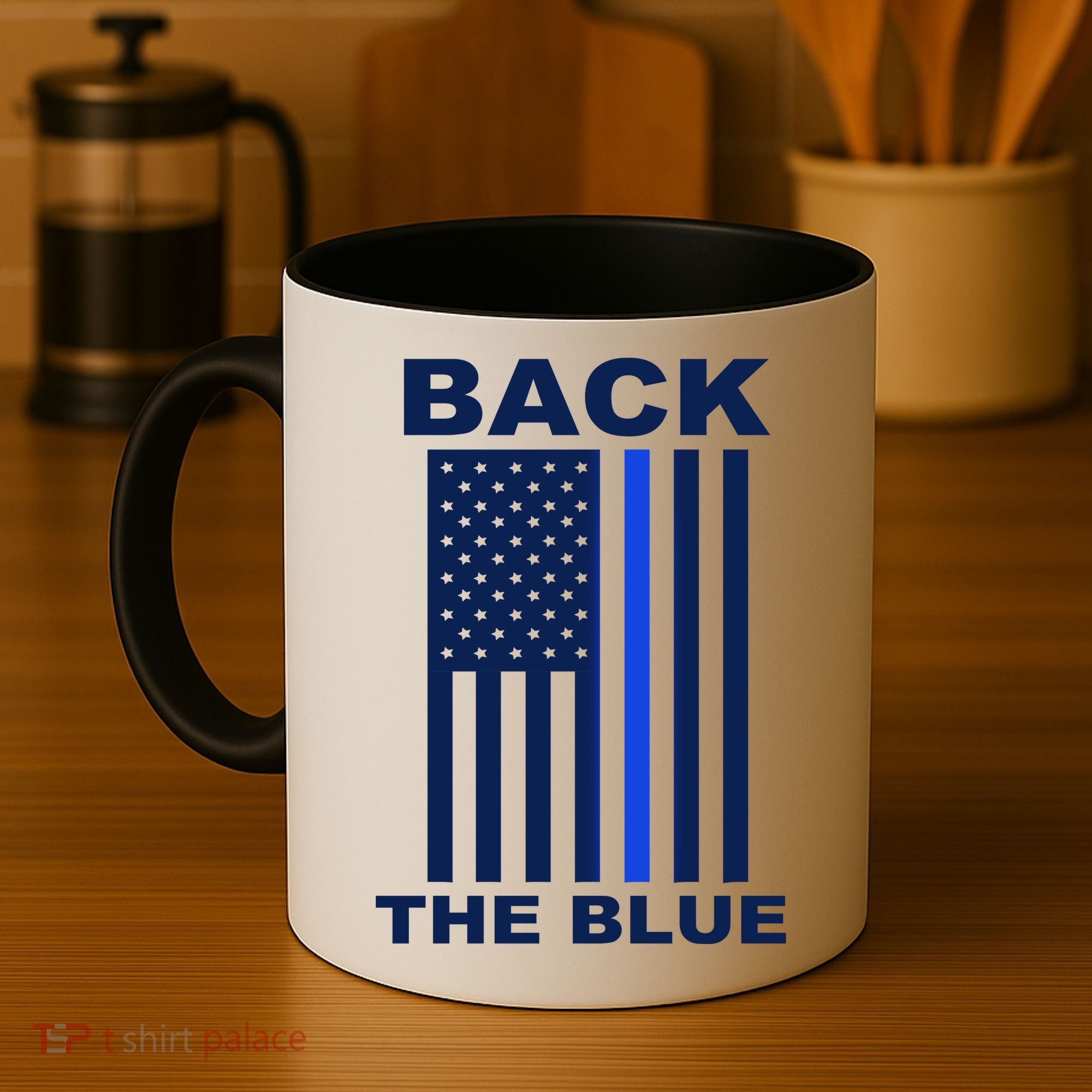 Back The Blue US Thin Line Support Cops Coffee Mug