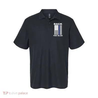 Back The Blue US Thin Line Support Cops Polo