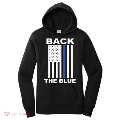 Back The Blue US Thin Line Support Cops Women's Hoodie