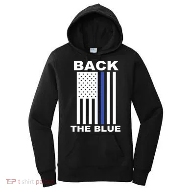 Back The Blue US Thin Line Support Cops Women's Hoodie
