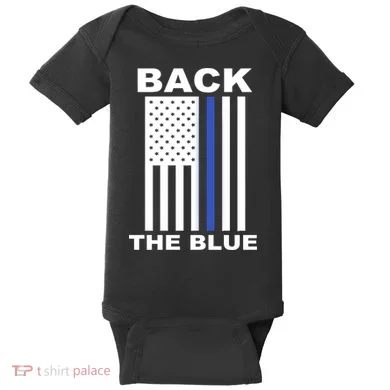 Back The Blue US Thin Line Support Cops Baby Bodysuit
