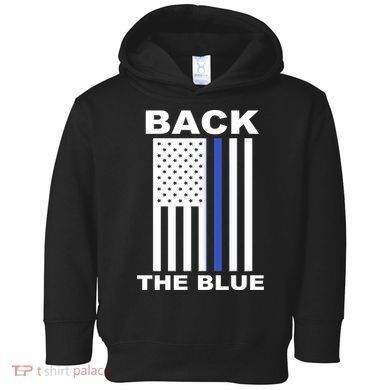 Back The Blue US Thin Line Support Cops Toddler Hoodie