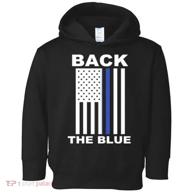 Back The Blue US Thin Line Support Cops Toddler Hoodie