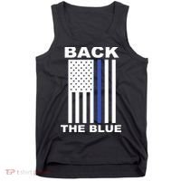 Back The Blue US Thin Line Support Cops Tank Top thumb 0