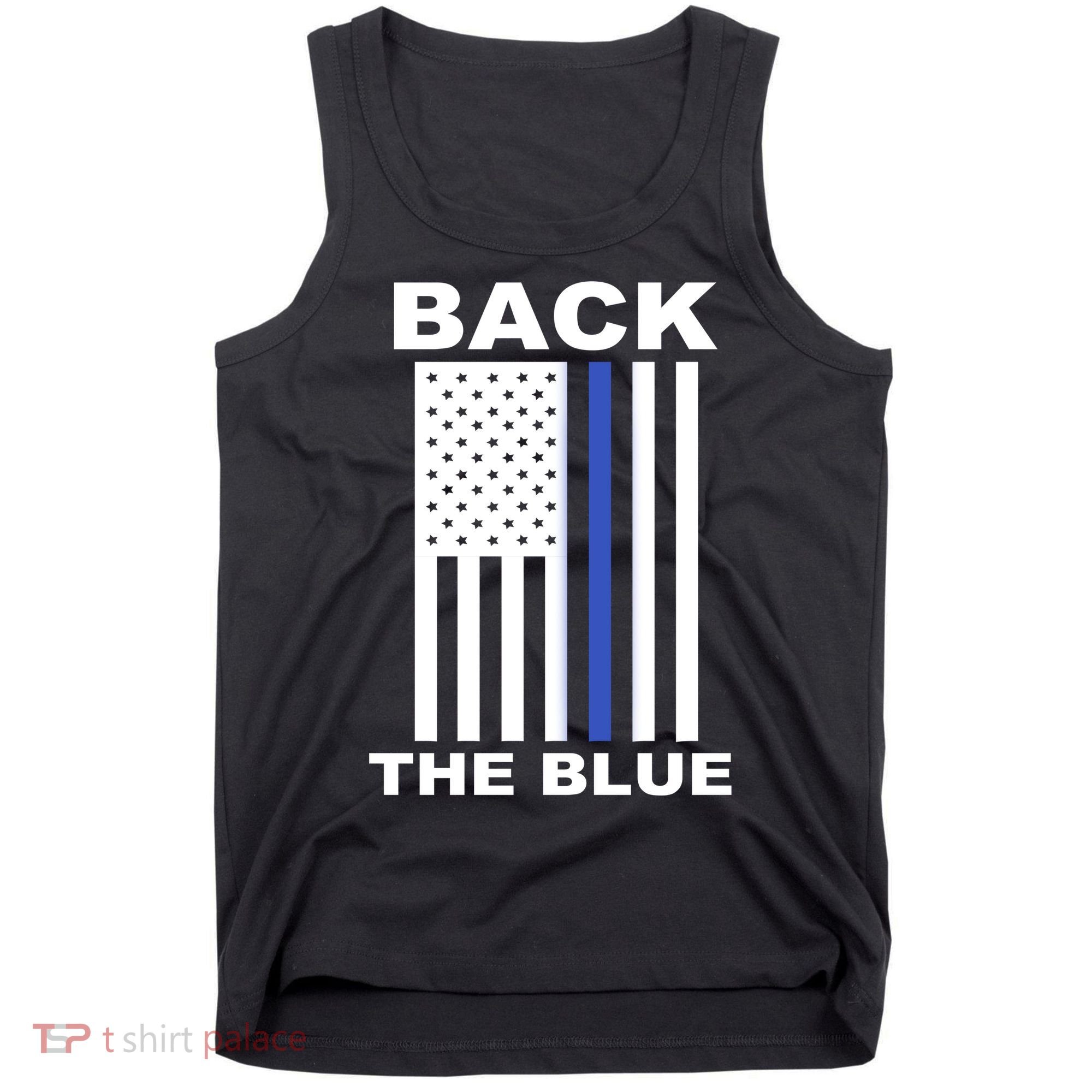 Back The Blue US Thin Line Support Cops Tank Top