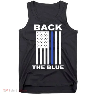 Back The Blue US Thin Line Support Cops Tank Top