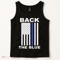 Back The Blue US Thin Line Support Cops Tank Top thumb 2