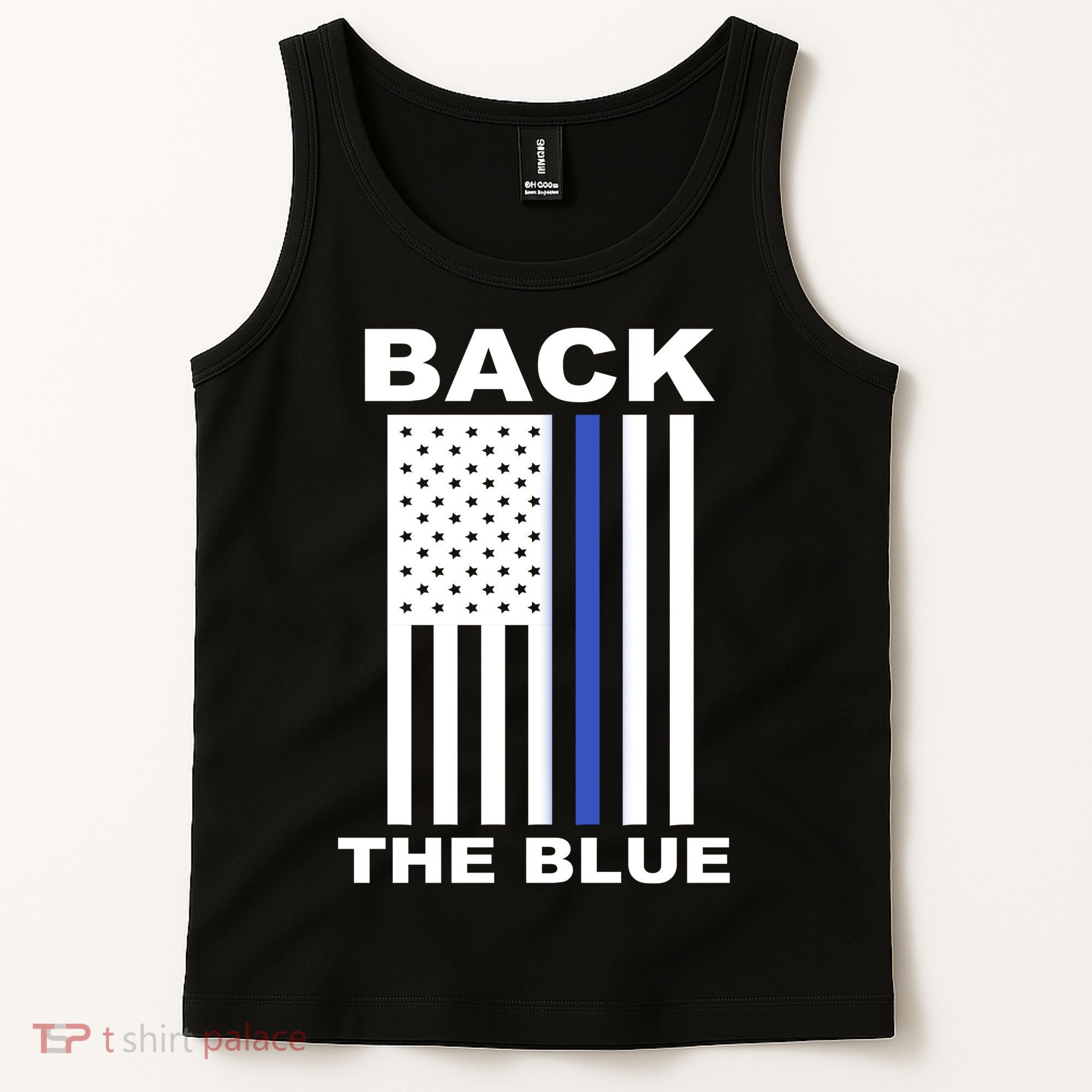 Back The Blue US Thin Line Support Cops Tank Top
