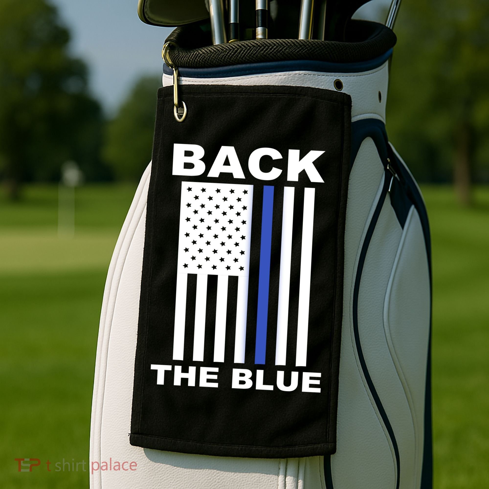 Back The Blue US Thin Line Support Cops Golf Towel