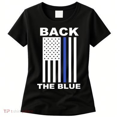 Back The Blue US Thin Line Support Cops Women's T-Shirt