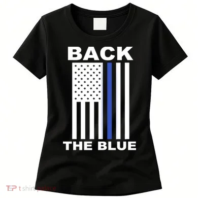 Back The Blue US Thin Line Support Cops Women's T-Shirt
