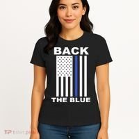 Back The Blue US Thin Line Support Cops Women's T-Shirt thumb 4