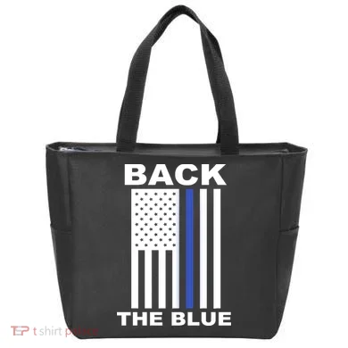 Back The Blue US Thin Line Support Cops Tote Bag