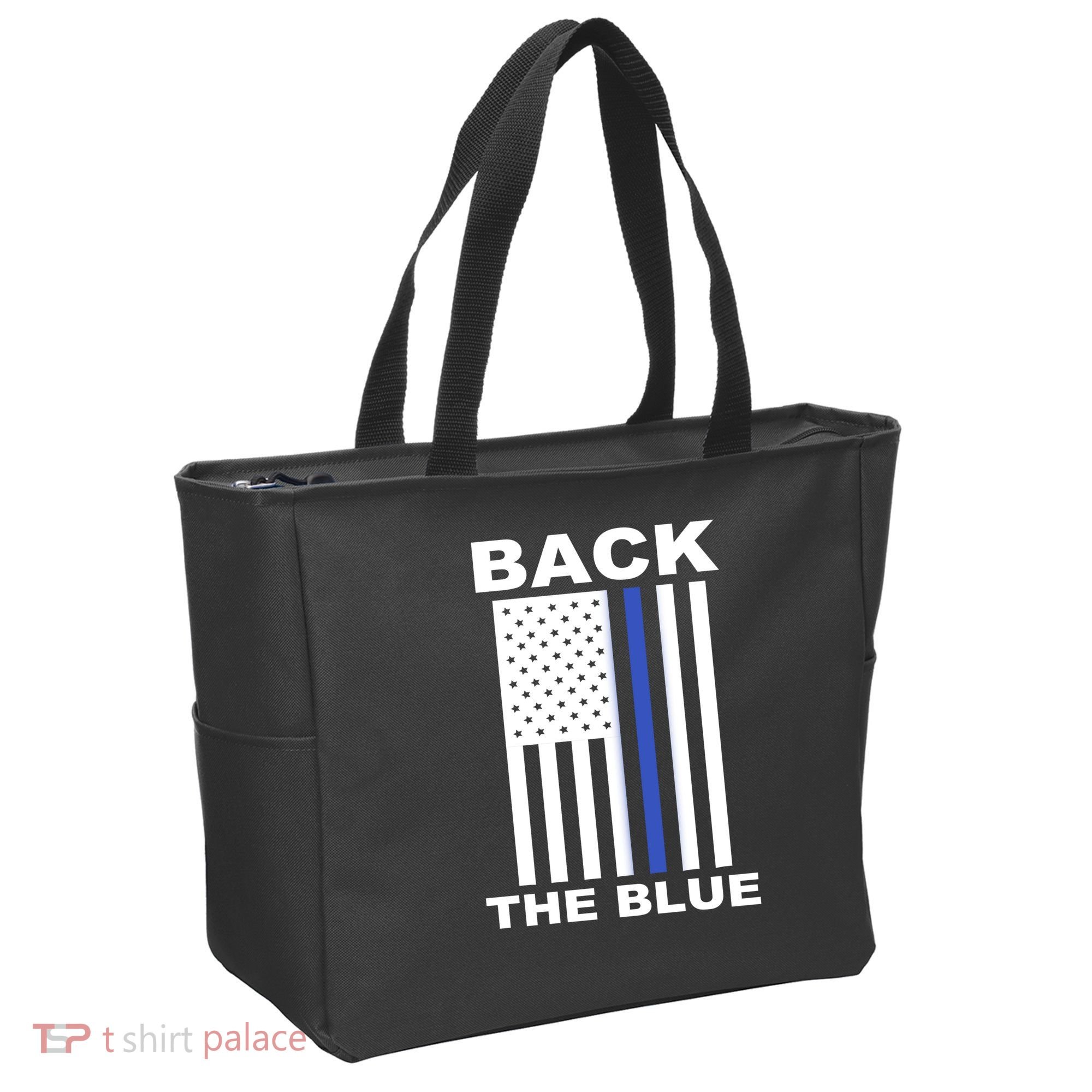 Back The Blue US Thin Line Support Cops Tote Bag