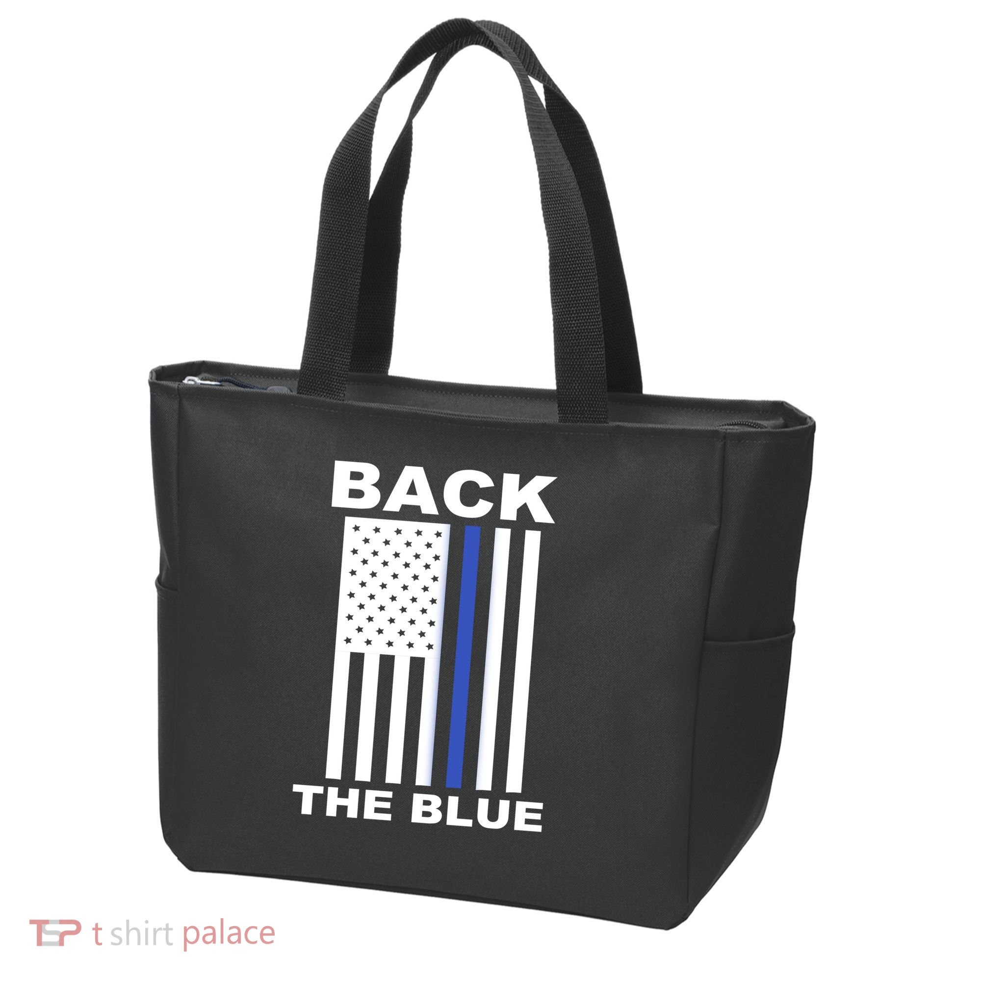 Back The Blue US Thin Line Support Cops Tote Bag