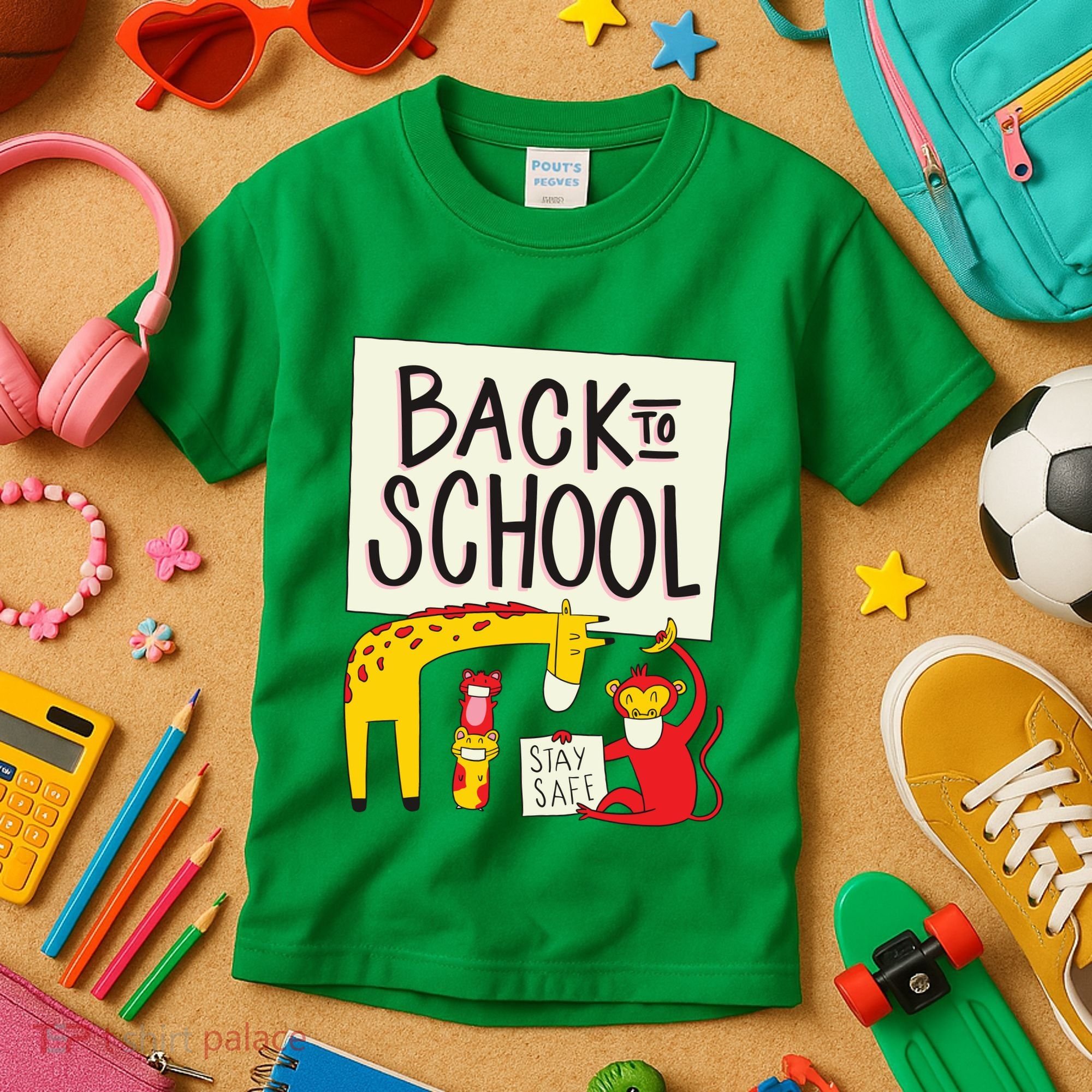 Back To School Stay Safe Animal Kids T-Shirt
