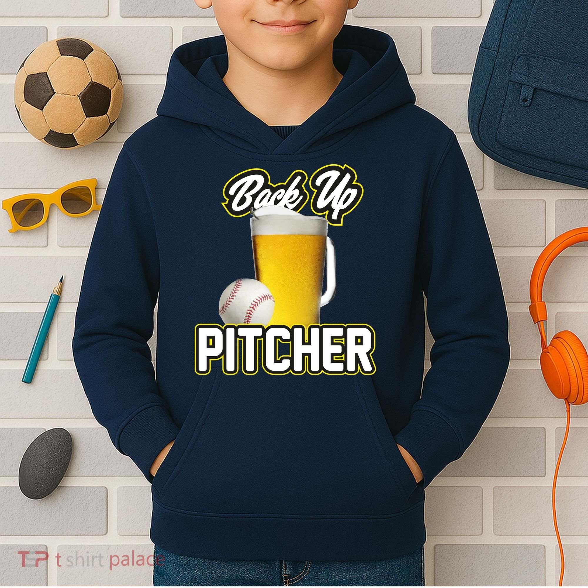 Back Up Pitcher Kids Hoodie