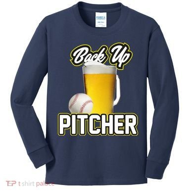 Back Up Pitcher Kids Long Sleeve Shirt