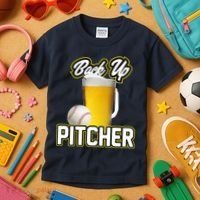 Back Up Pitcher Kids T-Shirt thumb 3