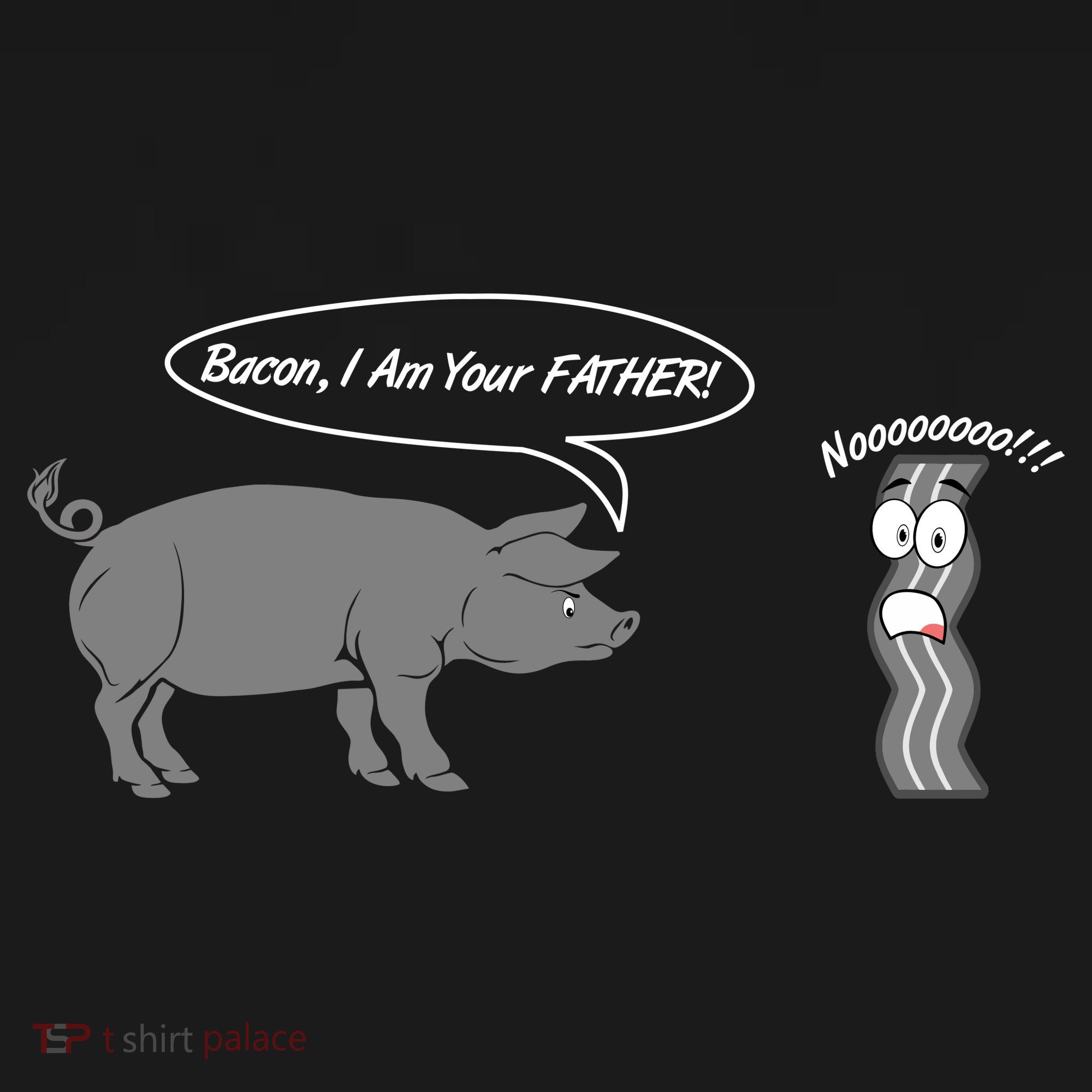 Bacon, I Am Your Father! No! Funny Pig Bacon Lover Ornament