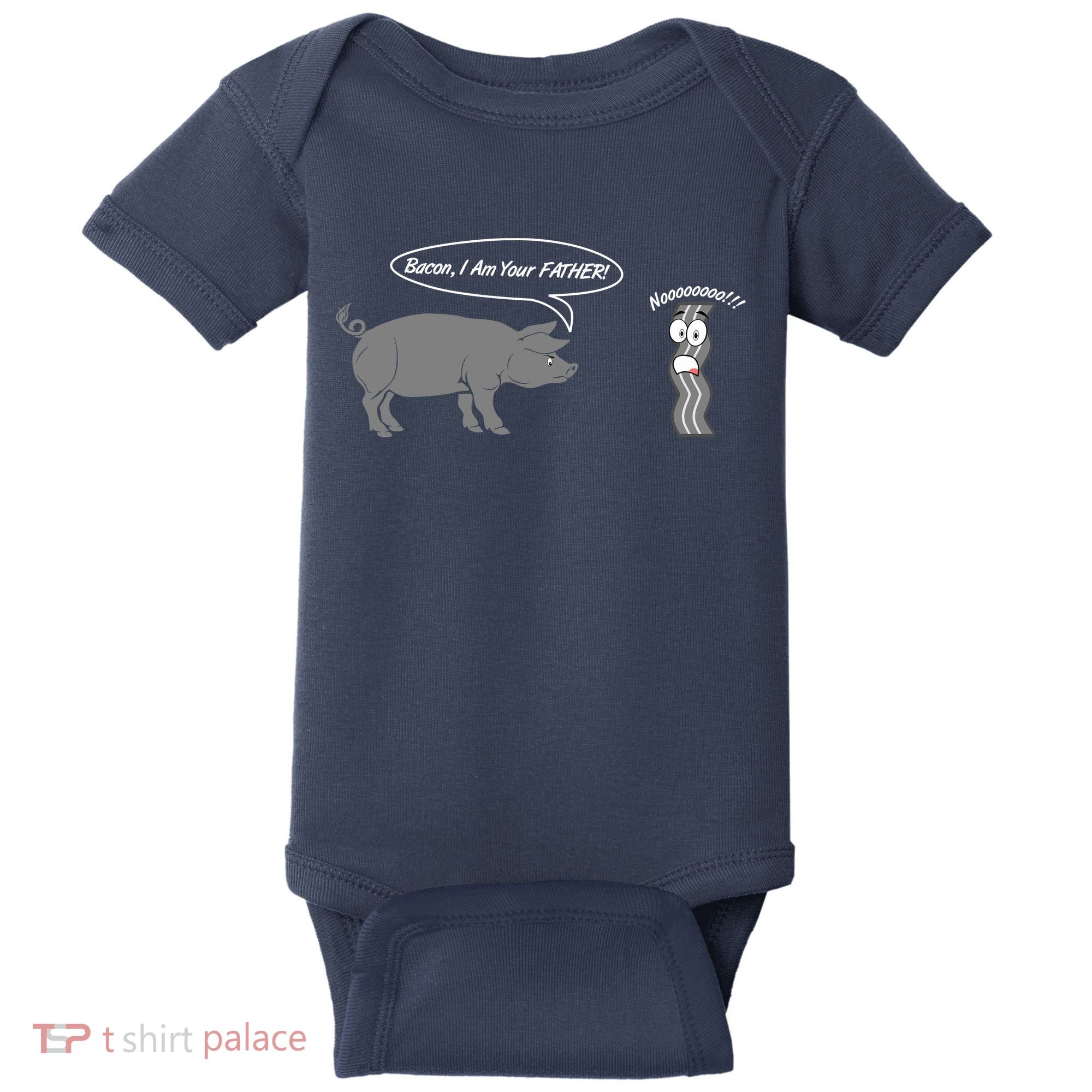 Bacon, I Am Your Father! No! Funny Pig Bacon Lover Baby Bodysuit