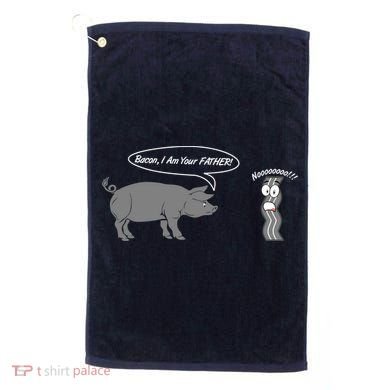 Bacon, I Am Your Father! No! Funny Pig Bacon Lover Golf Towel